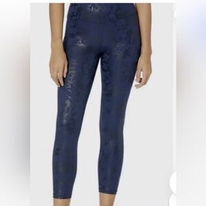 Lilly Pulitzer Luxletic Weekender High Rise Onyx Shoreline Foil Leggings Large